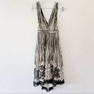 Alice + Olivia black & white striped floral dress